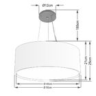 Pendente Cilíndrico Linho Bege Mj-4124 Para Mesa De Jantar E