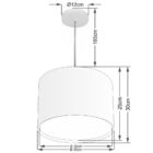 Pendente Cilíndrico Linho Bege Mj-4285 Para Mesa De Jantar E