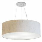 Pendente Cilíndrico Linho Bege Mj-4381 Para Mesa De Jantar E
