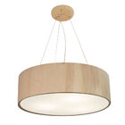 Pendente Cilíndrico Madeira Natural Mj-4378 Para Mesa De Jant