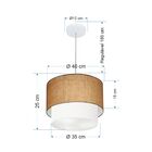 Pendente Cilíndrico Palha E Branco Mj-4160 Para Mesa De Janta