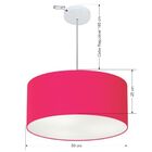Pendente Cilíndrico Pink Mj-4100 Para Mesa De Jantar E Estar