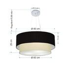 Pendente Cilíndrico Preto E Bege Mj-4073 Para Mesa De Jantar