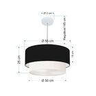Pendente Cilíndrico Preto E Branco Mj-4352 Para Mesa De Janta