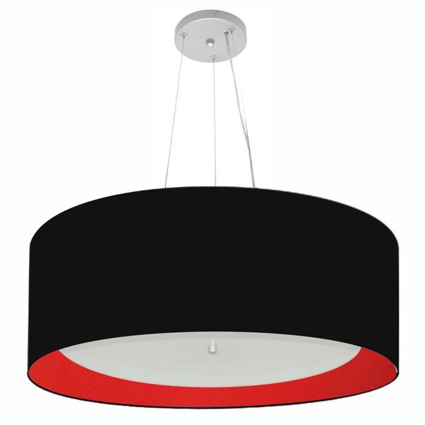 Pendente Cilíndrico Preto E Vermelho Mj-4142 Para Mesa De Jan