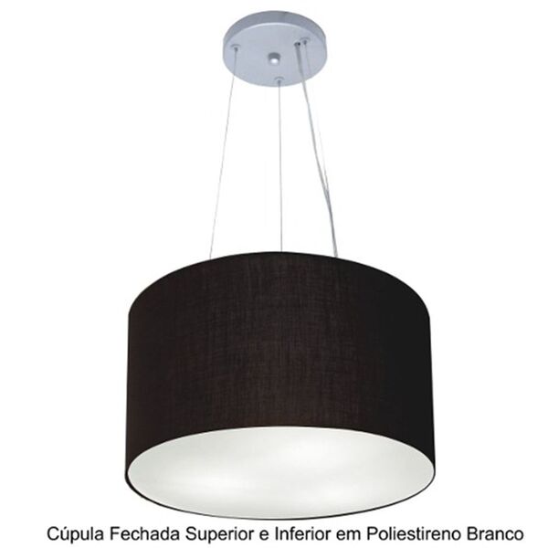Pendente Cilíndrico Preto Mj-4037 Para Mesa De Jantar E Estar