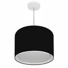 Pendente Cilíndrico Preto Mj-4292 Para Mesa De Jantar E Estar