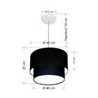 Pendente Cilíndrico Preto Mj-4350 Para Mesa De Jantar E Estar