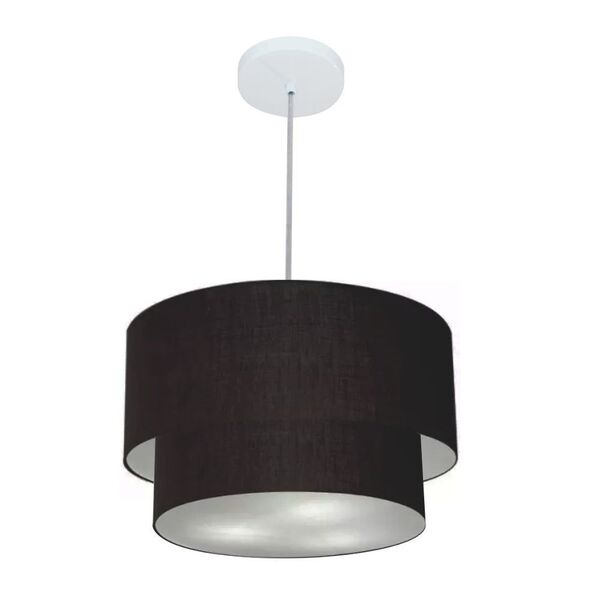 Pendente Cilíndrico Preto Mj-4354 Para Mesa De Jantar E Estar