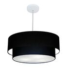 Pendente Cilíndrico Preto Mj-4357 Para Mesa De Jantar E Estar