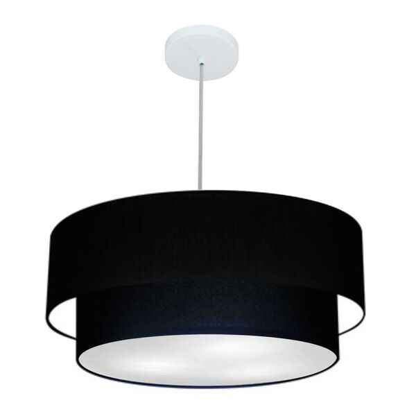 Pendente Cilíndrico Preto Mj-4357 Para Mesa De Jantar E Estar