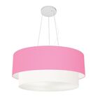 Pendente Cilíndrico Rosa E Branco Mj-4370 Para Mesa De Jantar