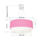 Pendente Cilíndrico Rosa E Branco Mj-4370 Para Mesa De Jantar