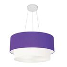 Pendente Cilíndrico Roxo E Branco Mj-4061 Para Mesa De Jantar