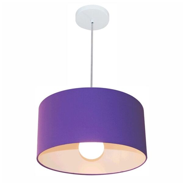 Pendente Cilíndrico Roxo Mj-4146 Para Mesa De Jantar E Estar