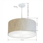 Pendente Cilíndrico Rustico Bege Mj-4219 Para Mesa De Jantar