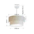 Pendente Cilíndrico Rustico Bege Mj-4352 Para Mesa De Jantar