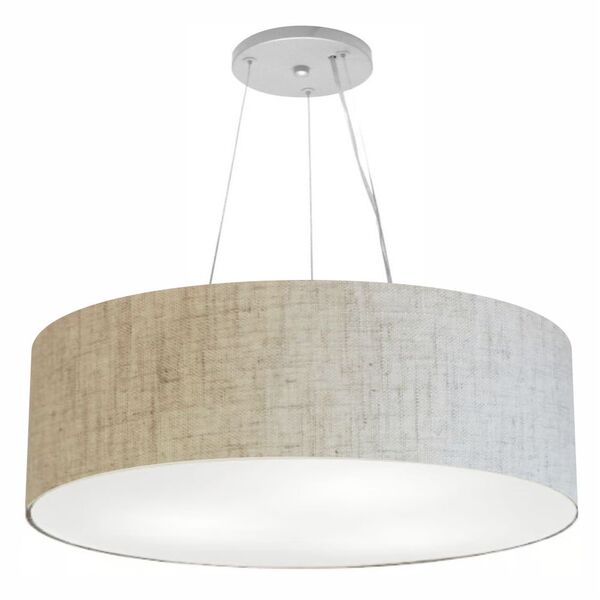 Pendente Cilíndrico Rustico Bege Mj-4381 Para Mesa De Jantar