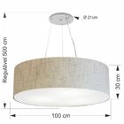 Pendente Cilíndrico Rustico Bege Mj-4381 Para Mesa De Jantar