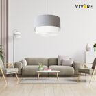 Pendente Cilíndrico Rustico Cinza E Branco Mj-4158 Para Mesa