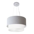 Pendente Cilíndrico Rustico Cinza E Branco Mj-4158 Para Mesa