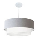 Pendente Cilíndrico Rustico Cinza E Branco Mj-4353 Para Mesa