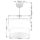 Pendente Cilíndrico Rustico Cinza E Branco Mj-4354 Para Mesa