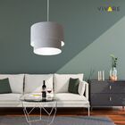 Pendente Cilíndrico Rustico Cinza Mj-4355 Para Mesa De Jantar