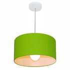 Pendente Cilíndrico Verde Limão Mj-4146 Para Mesa De Jantar E