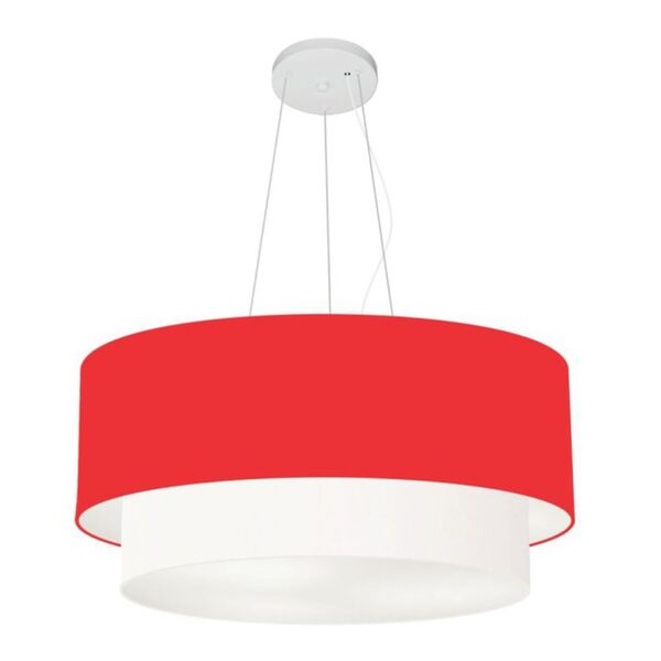 Pendente Cilíndrico Vermelho E Branco Mj-4179 Para Mesa De Ja