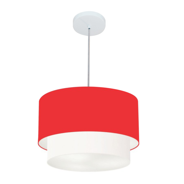 Pendente Cilíndrico Vermelho E Branco Mj-4354 Para Mesa De Ja