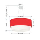 Pendente Cilíndrico Vermelho E Branco Mj-4370 Para Mesa De Ja