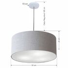 Pendente Cilíndrico Vivare Free Lux Md-4386 Cúpula Em Tecido