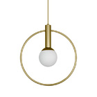 Pendente Circolo Redondo C/ Globo Ø36cm Alumínio E Vidro Itam