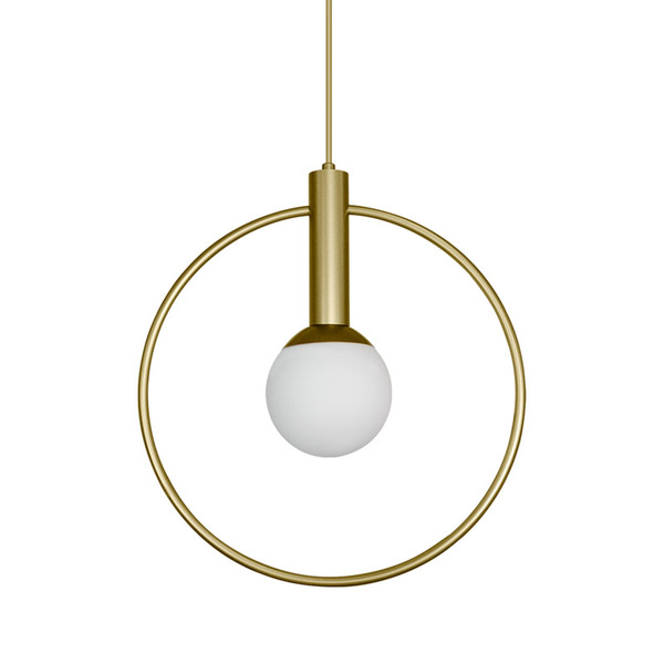 Pendente Circolo Redondo C/ Globo Ø36cm Alumínio E Vidro Itam