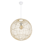 Pendente Circular 1 Lâmpada Vime Rattan E27 50cm Oikos