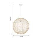 Pendente Circular 1 Lâmpada Vime Rattan E27 50cm Oikos