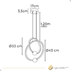 Pendente Circular Duplo Com Globo Led 4000k 45w   Lpl-003 Dou