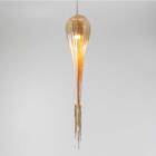 Pendente Clam Dourado Em Vidro Com Corrente Metálica P/ Gu10