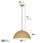 Pendente Clean 400 Wood E27 Único