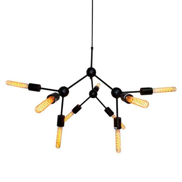 Pendente Cluster Sputinik Molecula + Filamento Carbono T30 22