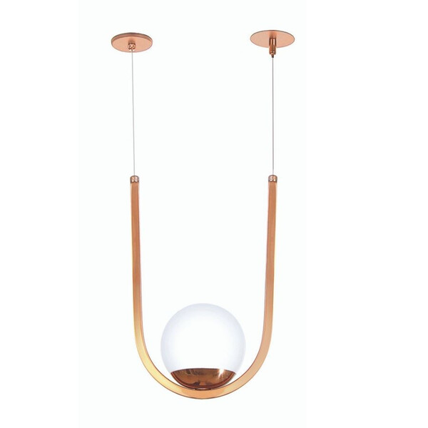 Pendente Cobre Brilho C/globo Old Artisan Pd-5299