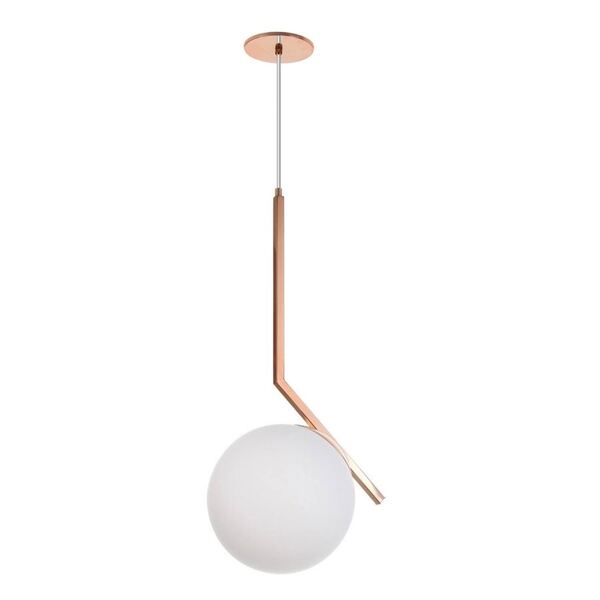 Pendente Cobre C/ Globo Metal E Vidro Old Artisan Pd-5200