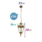 Pendente Colonial Alumínio Vintage Retro Ouro Velho St243t