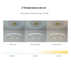 Pendente Redondo Com LED 3 em 1 Aço Horizon 1 Aro Hevvy Iluminação Dourado