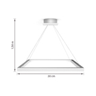 Pendente Quadrado com LED Metal Branco