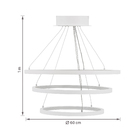 Pendente Anéis com LED Metal Branco Orluce