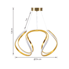 Pendente Redondo com LED Metal Dourado Casual e Decorativo LLUM Bronzearte