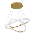 Pendente Anéis com LED Metal Dourado Casual e Decorativo LLUM Bronzearte