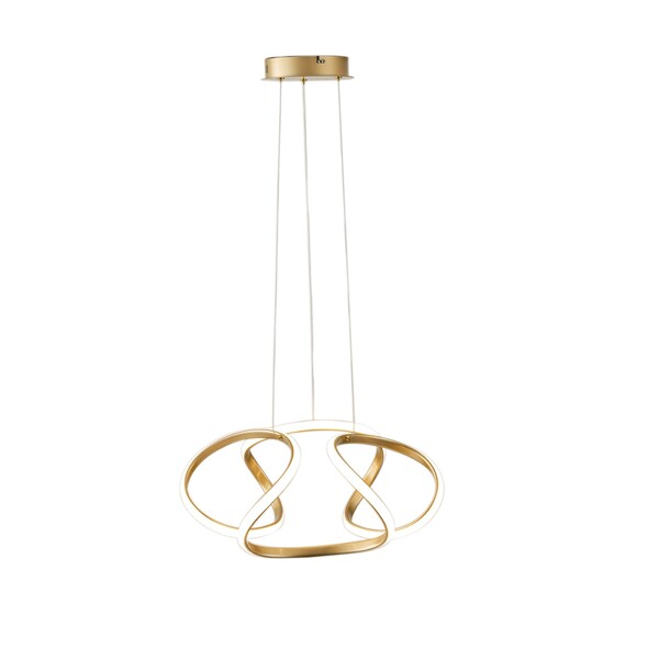 Pendente Espiral Com LED Dourado Metal Horion Heavy